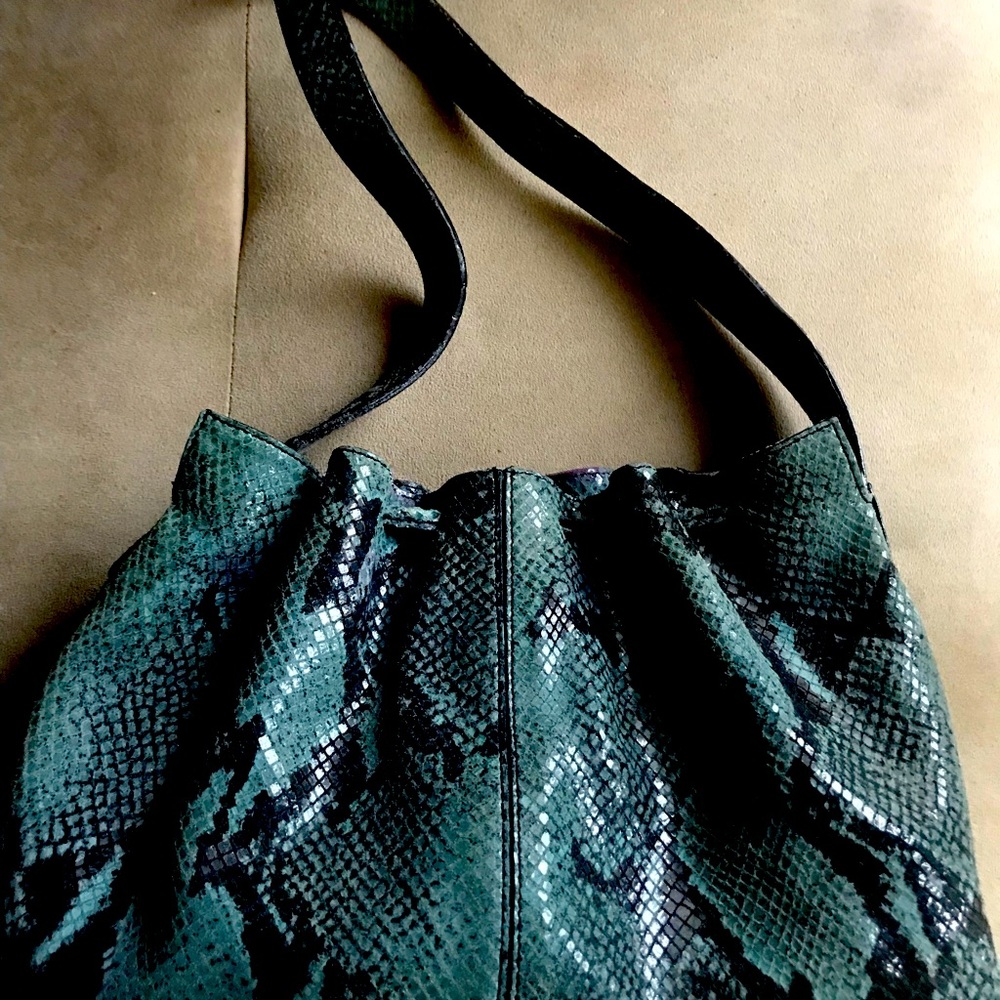 Cristian Italian Leather Python Handbag